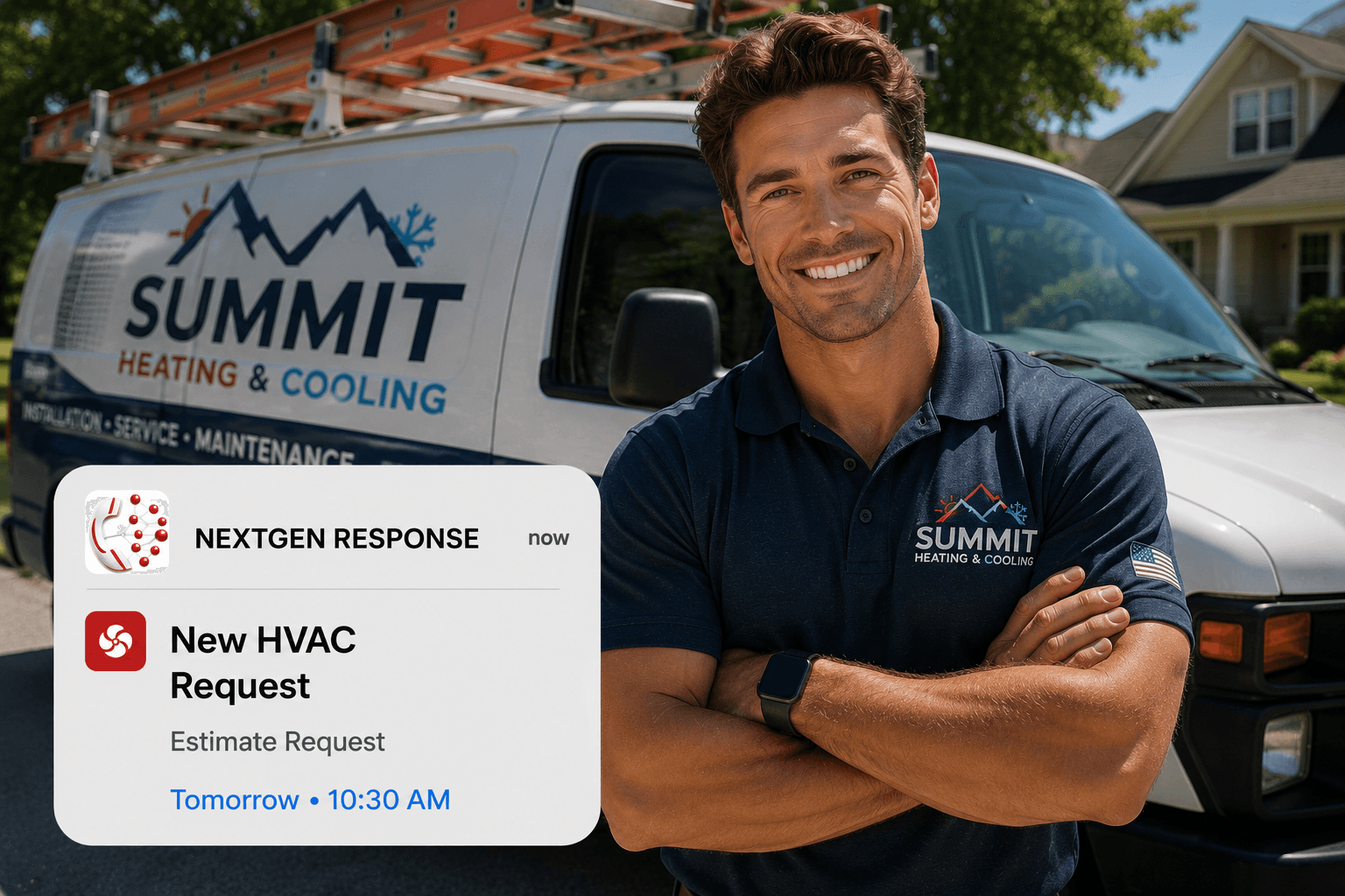 HVAC technician using NextGen Response